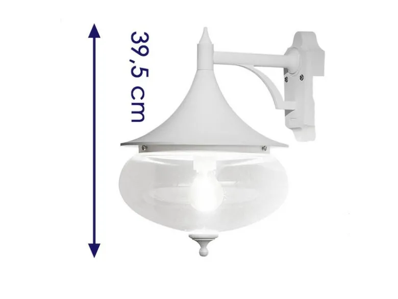 Dekorative Außenwandleuchte LIBRA, Aluminium weiß / Glas klar, Beleuchtung Haus