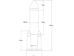Deko RGB LED Tischleuchte APOLLO Raketenlampe per USB betrieben, Höhe 33cm