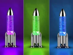Deko RGB LED Tischleuchte APOLLO Raketenlampe per USB betrieben, Höhe 33cm