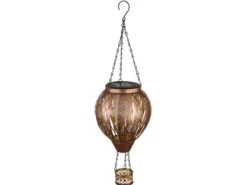 Deko Solarleuchte mit Heißluftballon Kupferfarbig aus Metall, Höhe 46cm