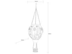 Deko Solarleuchte mit Heißluftballon Kupferfarbig aus Metall, Höhe 46cm