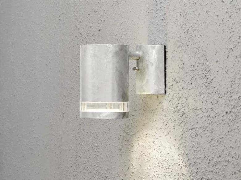 Design Außenwandleuchte MODENA Downlight, Höhe 13cm, Silber