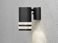 Design Außenwandleuchte MODENA Downlight, Höhe 15,5cm, Schwarz