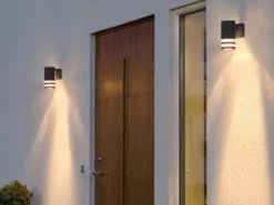 Design Außenwandleuchte MODENA Downlight, Höhe 15,5cm, Schwarz
