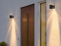 Design Außenwandleuchte MODENA Downlight, Höhe 13cm, Schwarz