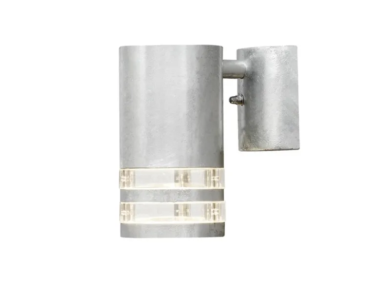 Design Außenwandleuchte MODENA Downlight, Höhe 15,5cm, Silber