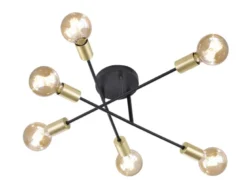 Design Deckenleuchte CROSS mehrflammig, Schwarz & Bronze Ø 56cm