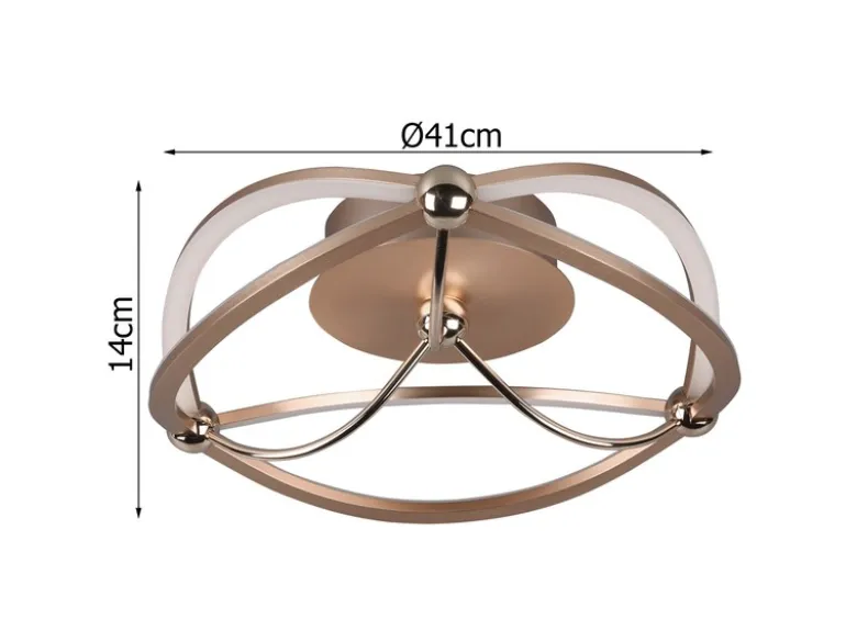 Designer LED Deckenleuchte CHARIVARI Messing matt, Ø 41cm