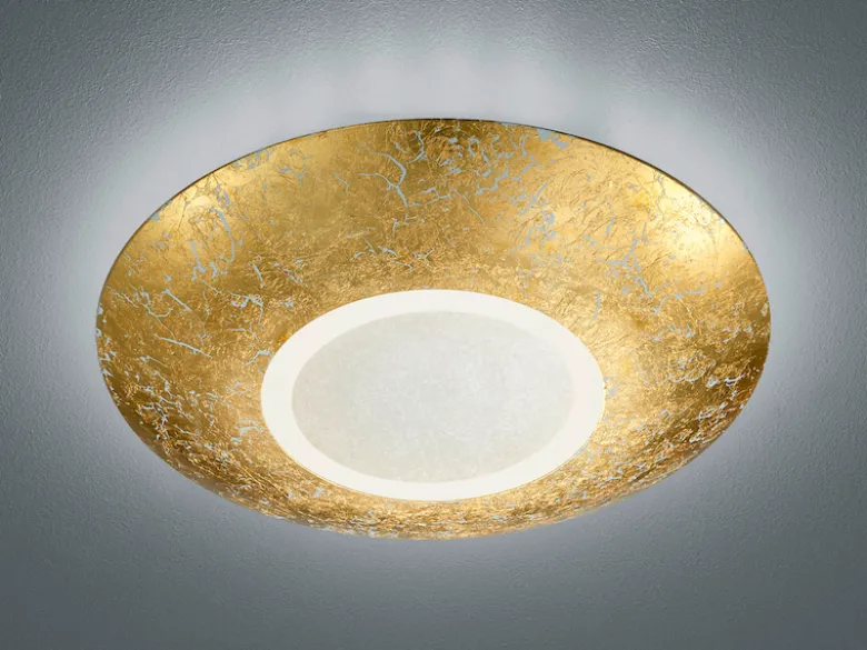 Design LED Deckenleuchte CHIROS mit Blattgold Ø 32cm