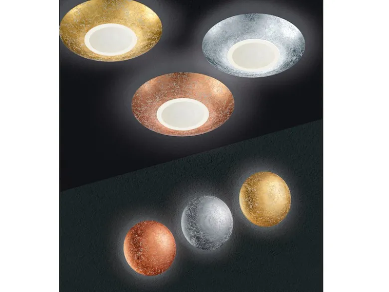 Design LED Deckenleuchte CHIROS mit Blattgold Ø 32cm