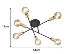 Design LED Deckenleuchte mehrflammig, Schwarz & Bronze Ø 56cm