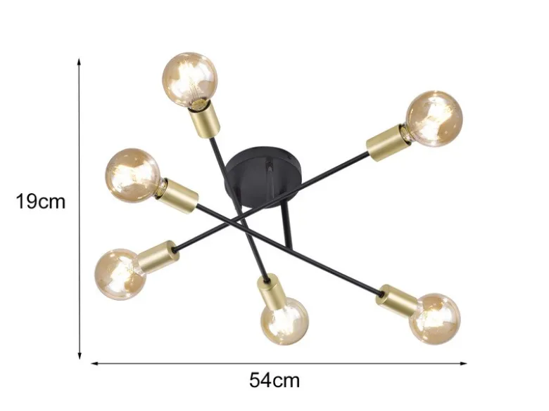 Design LED Deckenleuchte mehrflammig, Schwarz & Bronze Ø 56cm