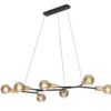Design Pendelleuchte CROSS mehrflammig in Schwarz matt & Bronze, Breite 91cm