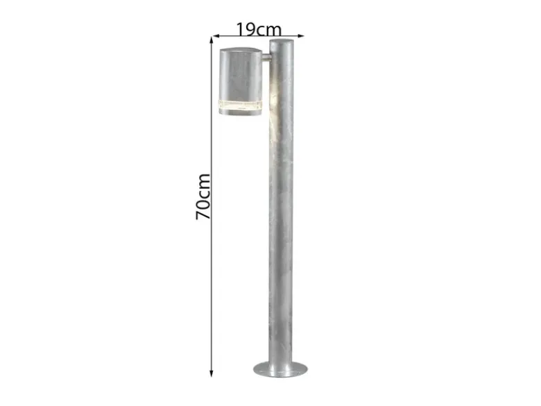 Design Wegeleuchte MODENA aus Stahl, Downlight Höhe 70cm, Silber