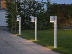 Design Wegeleuchte MODENA aus Aluminium, Downlight Höhe 70cm, Weiß