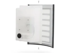 Dezente LED Außenwandleuchte mit grauem Edelstahlcover, IP44, 20 x 15 cm