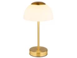 Dimmbare Akku Tischleuchte SARIMA per USB aufladbar, Messing, Höhe 31cm