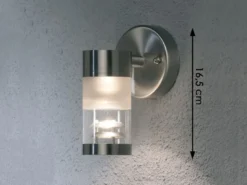 Dimmbare Außenwandleuchte BOLZANO in Edelstahl, Fassadenbeleuchtung modern