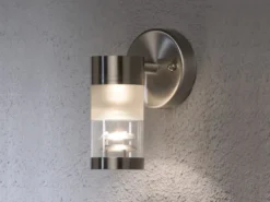 Dimmbare Außenwandleuchte BOLZANO in Edelstahl, Fassadenbeleuchtung modern