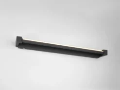 Dimmbare LED Bad Spiegelleuchte FABRIZIO schwenkbar, Schwarz Breite 80cm