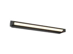 Dimmbare LED Bad Spiegelleuchte FABRIZIO schwenkbar, Schwarz Breite 80cm