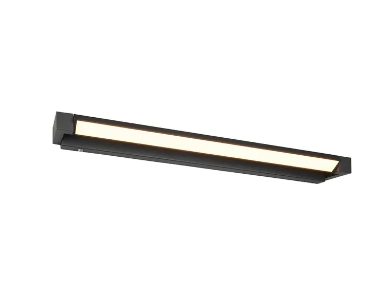 Dimmbare LED Bad Spiegelleuchte FABRIZIO schwenkbar, Schwarz Breite 80cm