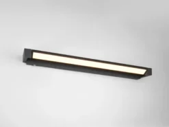 Dimmbare LED Bad Spiegelleuchte FABRIZIO schwenkbar, Schwarz Breite 80cm