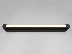 Dimmbare LED Bad Spiegelleuchte FABRIZIO schwenkbar, Schwarz Breite 80cm
