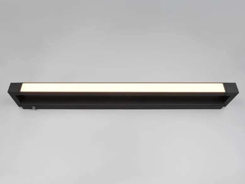 Dimmbare LED Bad Spiegelleuchte FABRIZIO schwenkbar, Schwarz Breite 80cm