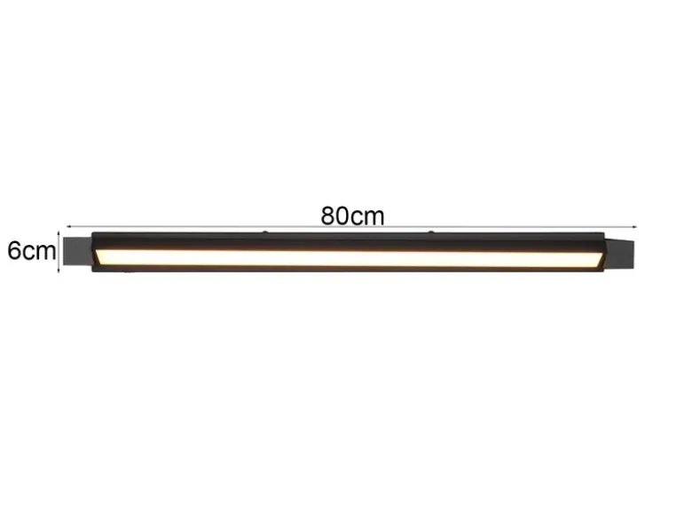 Dimmbare LED Bad Spiegelleuchte FABRIZIO schwenkbar, Schwarz Breite 80cm