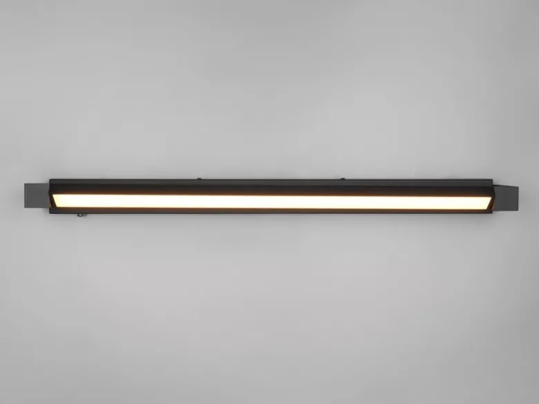 Dimmbare LED Bad Spiegelleuchte FABRIZIO schwenkbar, Schwarz Breite 80cm