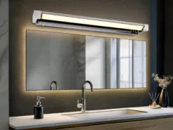 Dimmbare LED Bad Spiegelleuchte FABRIZIO schwenkbar, Chrom Breite 80cm