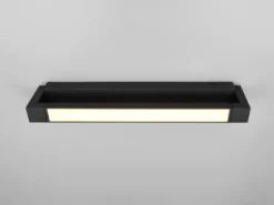 Dimmbare LED Bad Spiegelleuchte FABRIZIO schwenkbar, Schwarz Breite 50cm