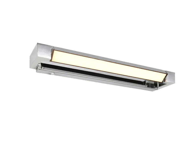 Dimmbare LED Bad Spiegelleuchte FABRIZIO schwenkbar, Chrom Breite 50cm