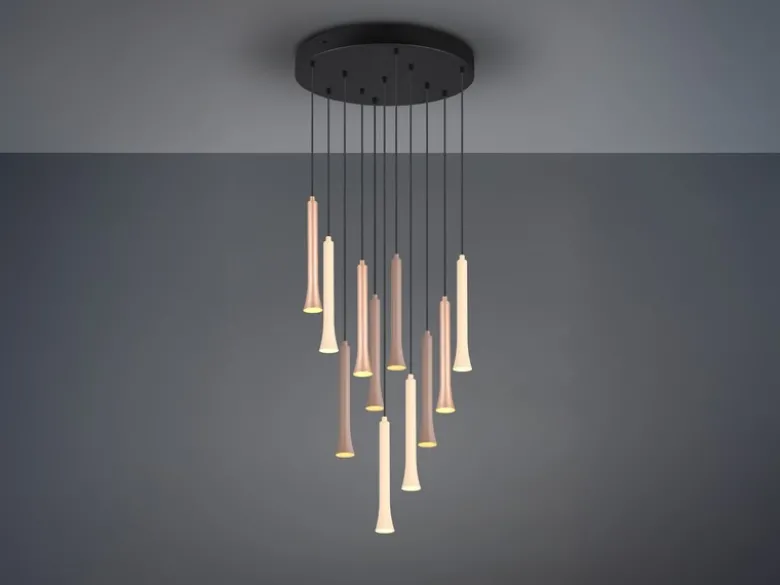 Dimmbare LED Cluster Pendelleuchte FIATO 11-flammig mehrfarbig, Ø 40cm