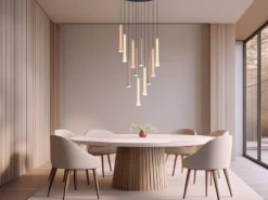 Dimmbare LED Cluster Pendelleuchte FIATO 11-flammig mehrfarbig, Ø 40cm