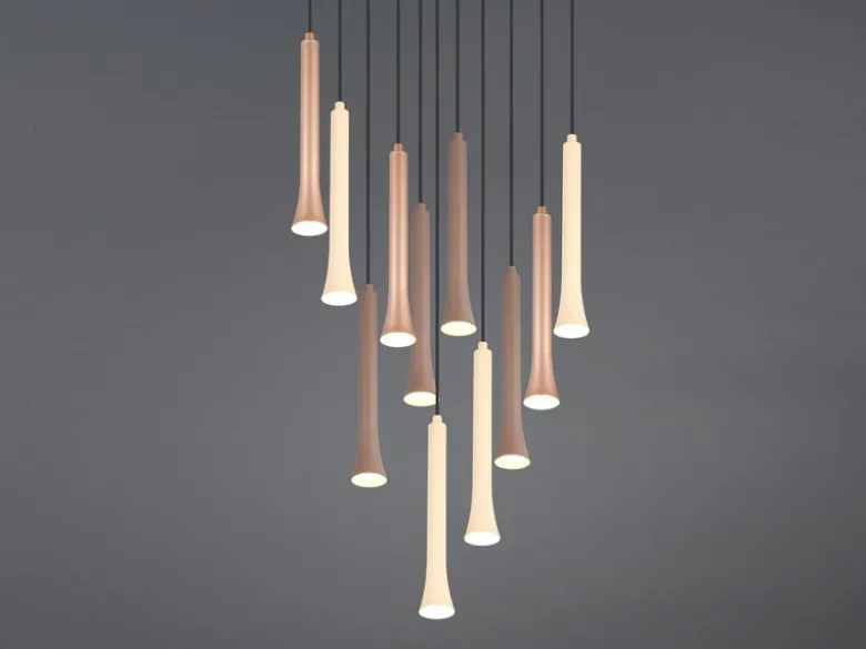 Dimmbare LED Cluster Pendelleuchte FIATO 11-flammig mehrfarbig, Ø 40cm