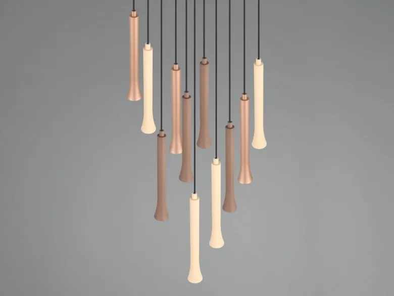 Dimmbare LED Cluster Pendelleuchte FIATO 11-flammig mehrfarbig, Ø 40cm