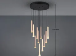 Dimmbare LED Cluster Pendelleuchte FIATO 11-flammig mehrfarbig, Ø 40cm