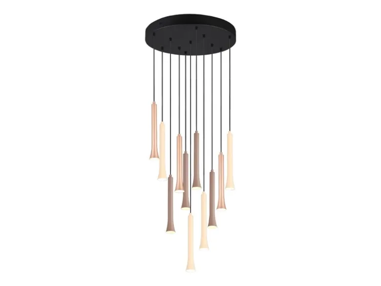 Dimmbare LED Cluster Pendelleuchte FIATO 11-flammig mehrfarbig, Ø 40cm