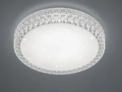 Dimmbare LED Deckenlampe PEGASUS mit Fernbedienung & Kristall, Ø 60cm