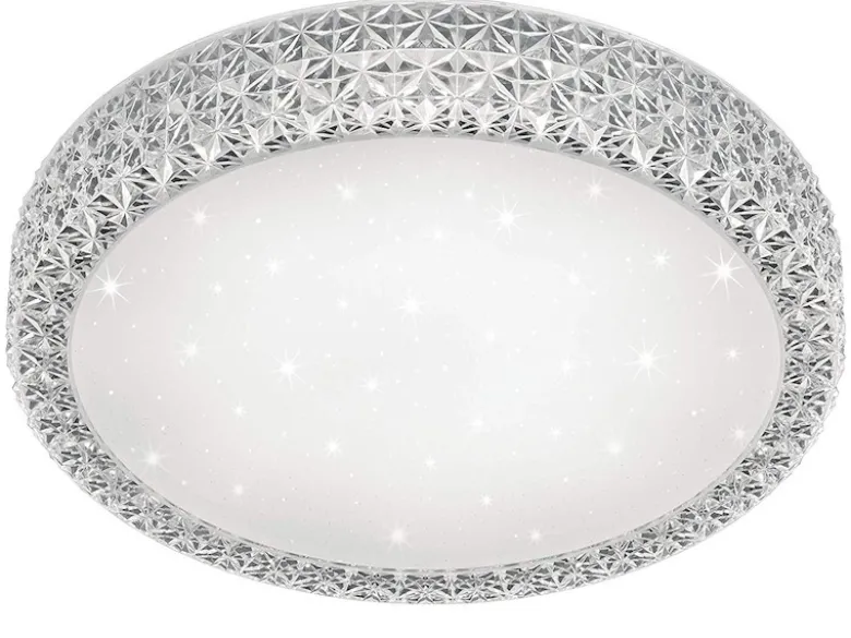 Dimmbare LED Deckenlampe PEGASUS mit Fernbedienung & Kristall, Ø 60cm