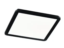Dimmbare LED Deckenleuchte CAMILLUS flache Badezimmerlampe 40x40cm Schwarz IP44