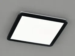 Dimmbare LED Deckenleuchte CAMILLUS flache Badezimmerlampe 40x40cm Schwarz IP44
