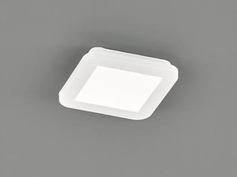 Dimmbare LED Deckenleuchte CAMILLUS flache Badezimmerlampe 17x17cm Weiß IP44