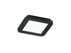 Dimmbare LED Deckenleuchte CAMILLUS flache Badezimmerlampe 17x17cm Schwarz IP44