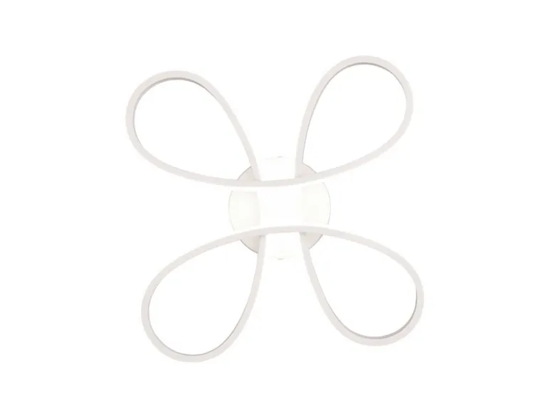 Dimmbare LED Deckenleuchte FLY geschwungen Weiß, Breite 40cm