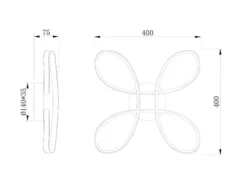 Dimmbare LED Deckenleuchte FLY geschwungen Weiß, Breite 40cm