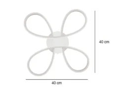 Dimmbare LED Deckenleuchte FLY geschwungen Weiß, Breite 40cm
