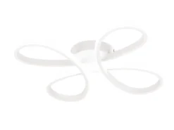 Dimmbare LED Deckenleuchte FLY geschwungen Weiß, Breite 40cm